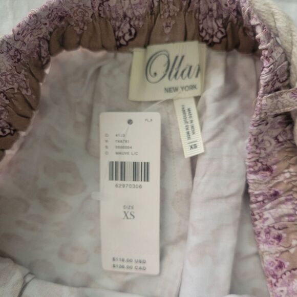 Anthropologie Ollari Tasseled Tapered Pull On Maueve Animal Print Pants XS NWT - Picture 6 of 7